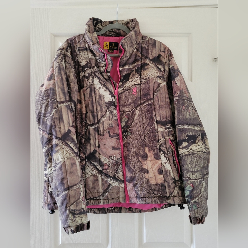 XL Browning Realtree Mossy Oak Breakup Infinity Camo Jacket w/Barbie Pink Lining